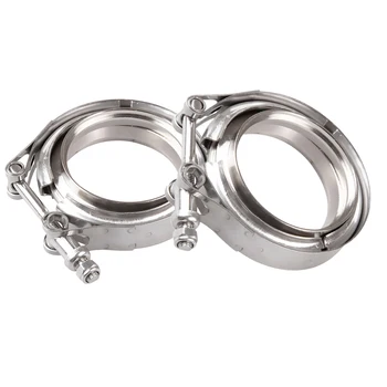 

2x Stainless Steel V-Band Clamp Flange Set For Turbos, Discharge Valves, Exhaust Valves