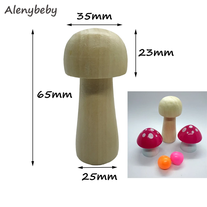 65mm-5pcs 5 шт. DIY ручной работы деревянные колышки для кукол деревянный брелок детские товары Дерево гриб Ремесло Декор Куклы дозор украшение комнаты - Цвет: 65mm-5pcs