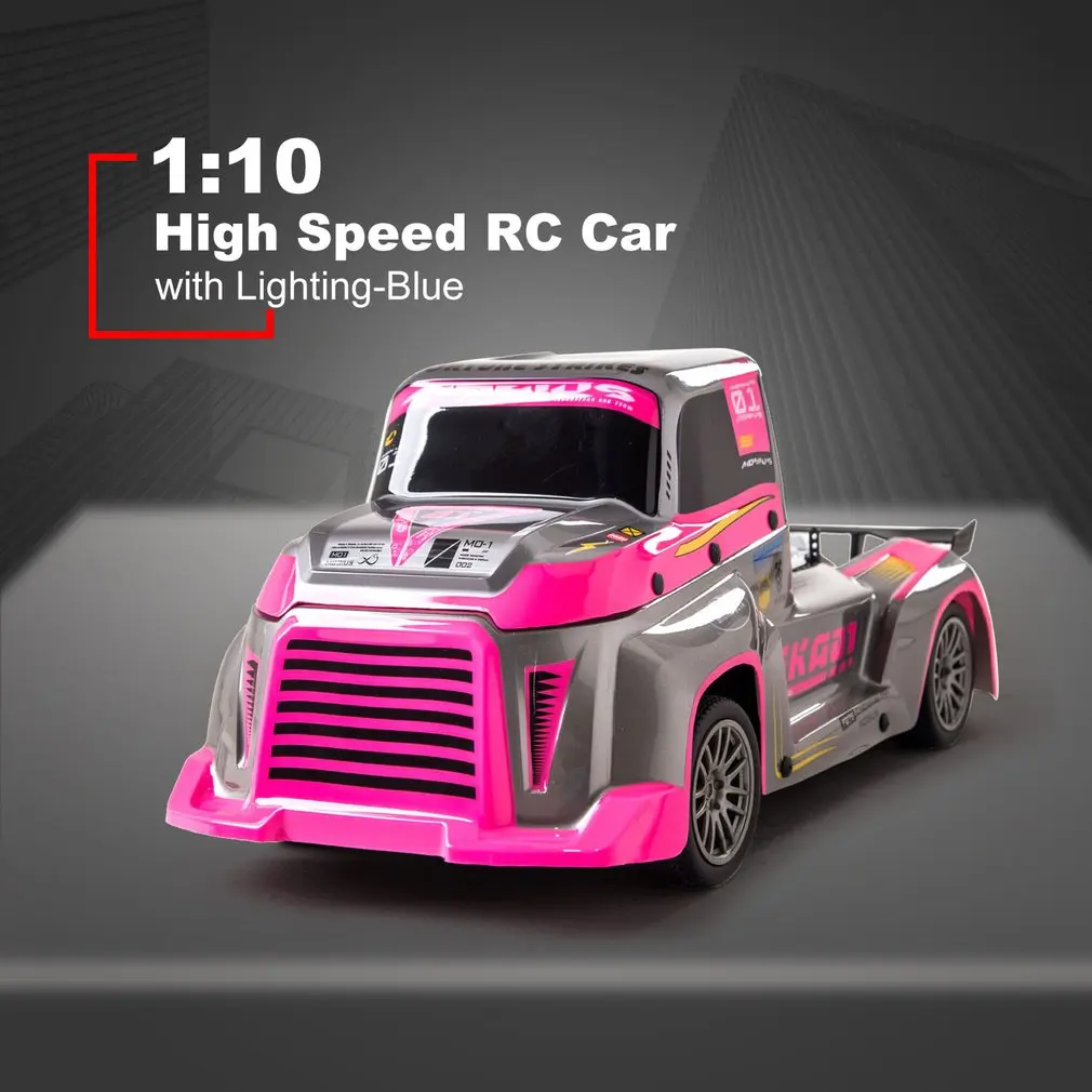 J801 1:10 Высокоскоростной RC автомобиль грузовик с освещением 2,4G пульт дистанционного управления внедорожный гусеничный автомобиль модель RTR игрушка для детей подарок-розовый