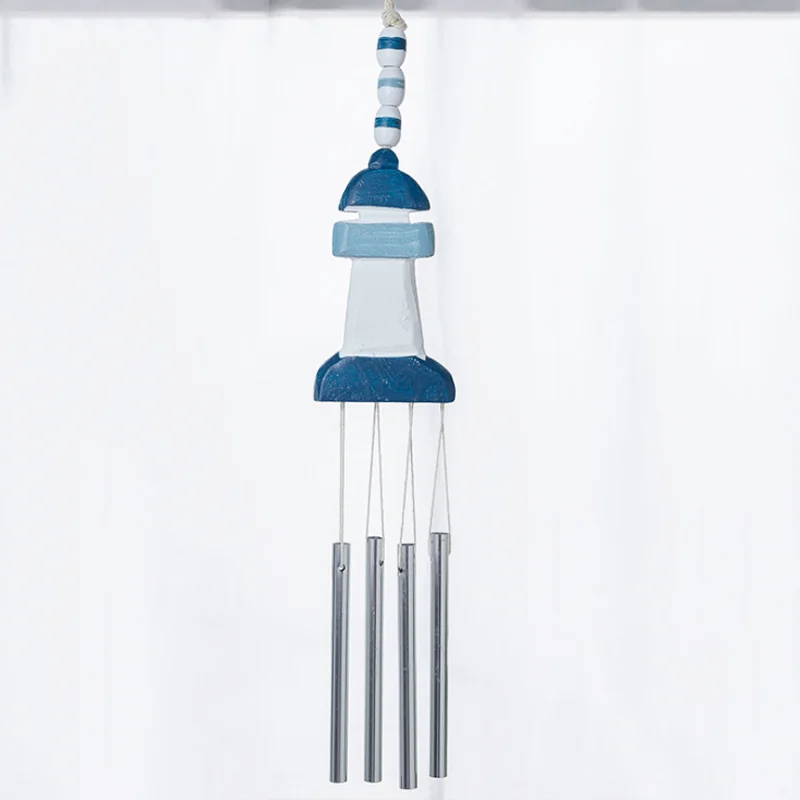 style 7 LUCKK Mediterranean Style Wood Wind Chime Fish/Ship/Starfish/Shell Creative Nordic Wedding Room Home Decor Marine Hanging Gifts - Цвет: style 7