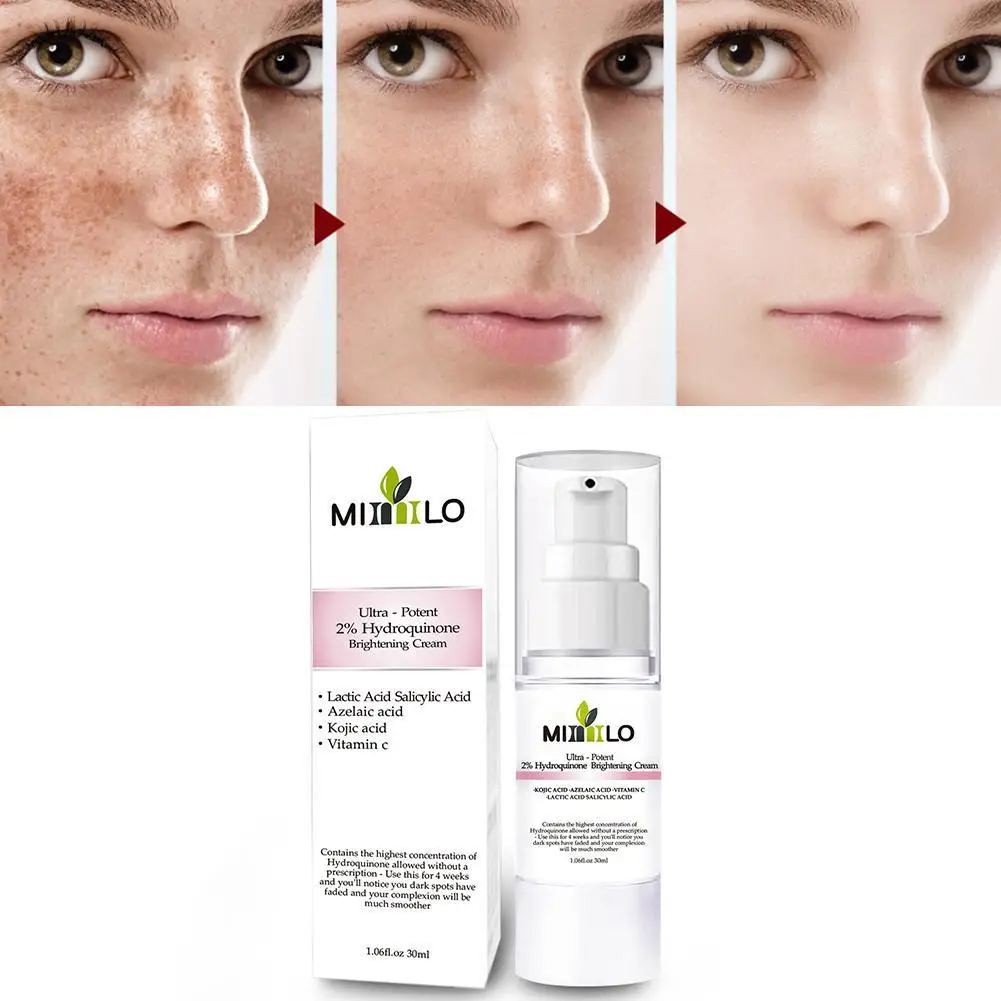 

Ultra-potent 2% Hydroquinone Vitamin C Brightening Cream Whitening Cream Repair Fade Freckles Remove Dark Spots Melanin Remover