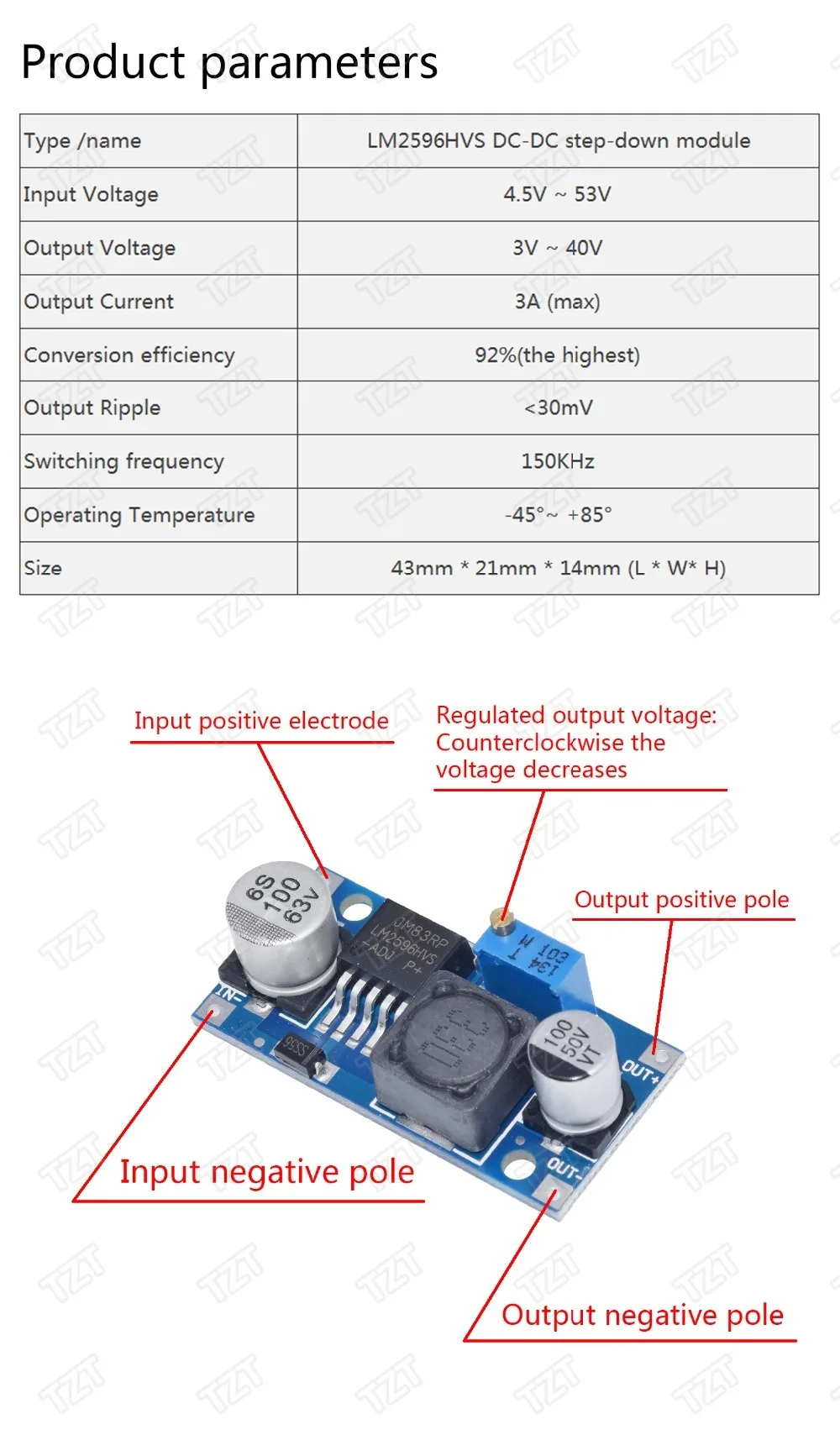 Высокое качество 3A Регулируемый DC-DC LM2596 LM2596S вход 4 V-35 V Выход 1,23 V-30 В постоянного тока dc понижающий Питание Регулятор модуль