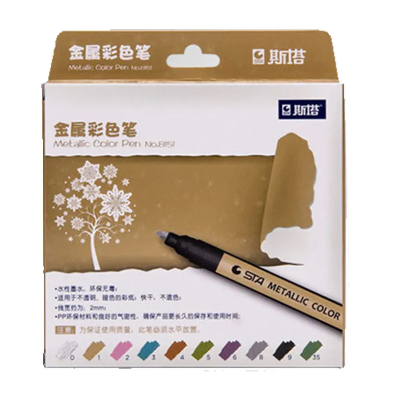 10 цветов металлическая Пастельная маркерная ручка керамический стеклянный пластик из древесной бумаги художественный эскиз живопись металлические цветные маркеры для воды - Цвет: csjsb