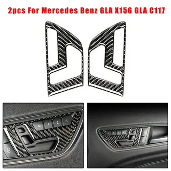 

For Mercedes Benz CLA C117 GLA X156 2013-2018 Carbon Fiber Interior Door Handle Cover Trim Decor Sticker Interior Accessories