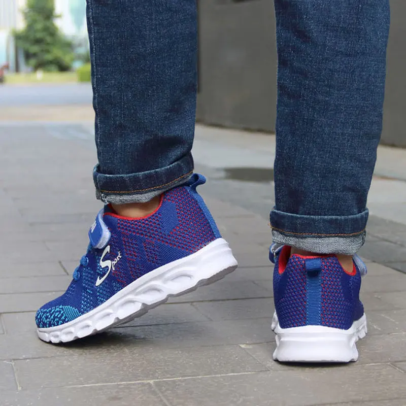 Дышащая Спортивная обувь для мальчиков повседневные модные кроссовки из