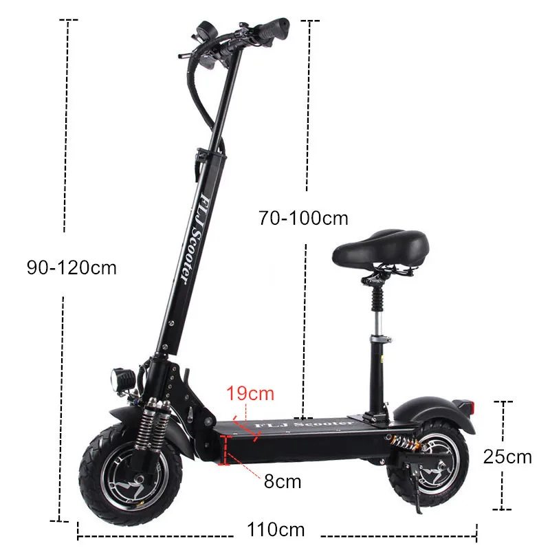 Best FLJ EU stock Electric Scooter With 52V/2400W Motors Powerful Kick Scooter Foldable electric Scooter Adult 3