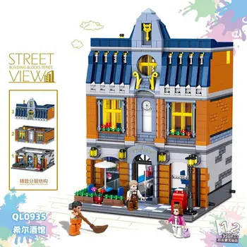 

QL0935 Creator MOC Street View Series Hill Tavern Building Blocks 1367pcs Bricks Toys Sets Compatible Creator