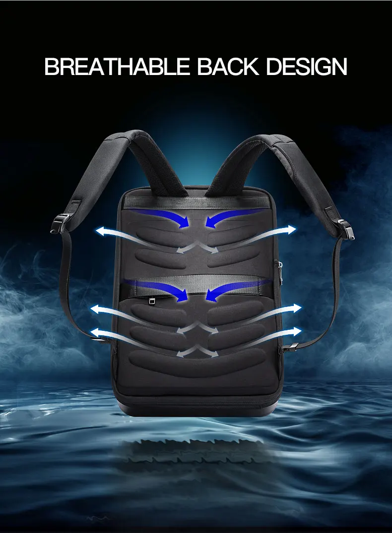 Neouo E-Sports Hard Shell Cool sac à dos pour ordinateur portable dos respirant