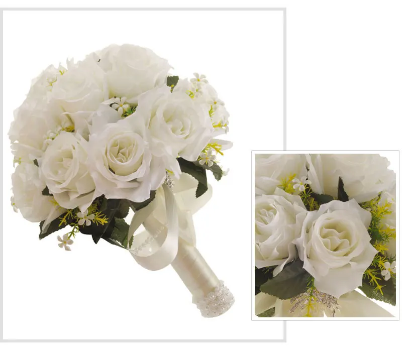 

White artificial flower wedding bride holding flowers creative western-style wedding supplies wedding bouquet