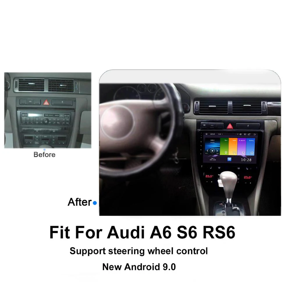 2 Din  9 inch screen Android 8.1 Car Radio Multimedia Video Player WIFI Navigation GPS for Audi A6 C5 1997-2004 S6 2 1999-2004