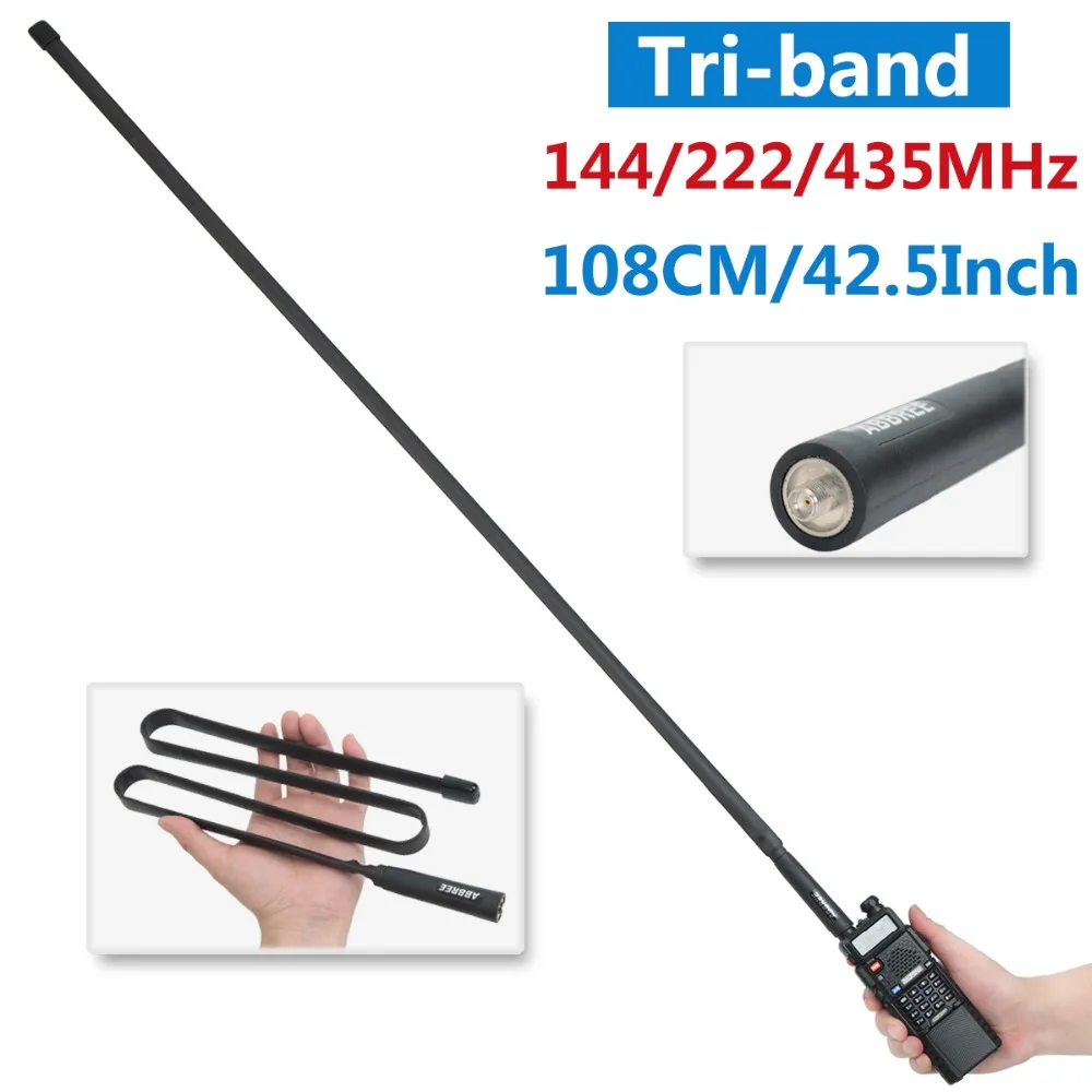 ABBREE Tri-band 144/222/435 МГц SMA-тактический антенна для Baofeng BF-R3, UV-82T, UV-5RX3, UV-82X3, BTECH UV-5X3 иди и болтай Walkie Talkie
