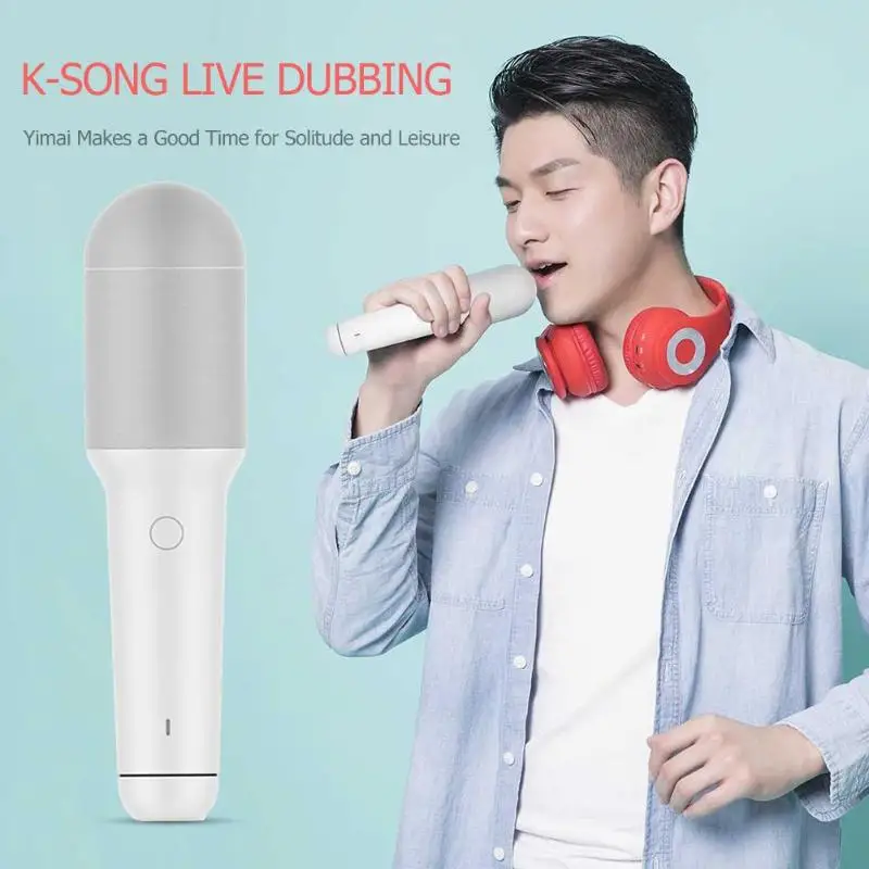 Xiaomi YMI Bluetooth Встроенный караоке микрофон Беспроводная запись подходит ручной тип C микрофон для семейных посиделок