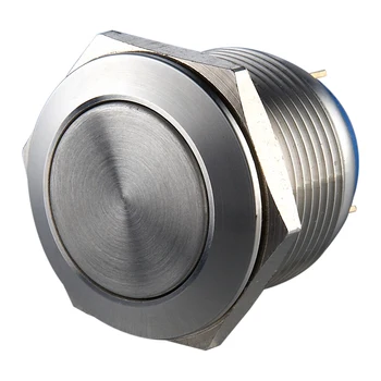 

100 PIECES 19mm FLAT HEAD pin terminal electrical metal push button switch with stainless steel crust