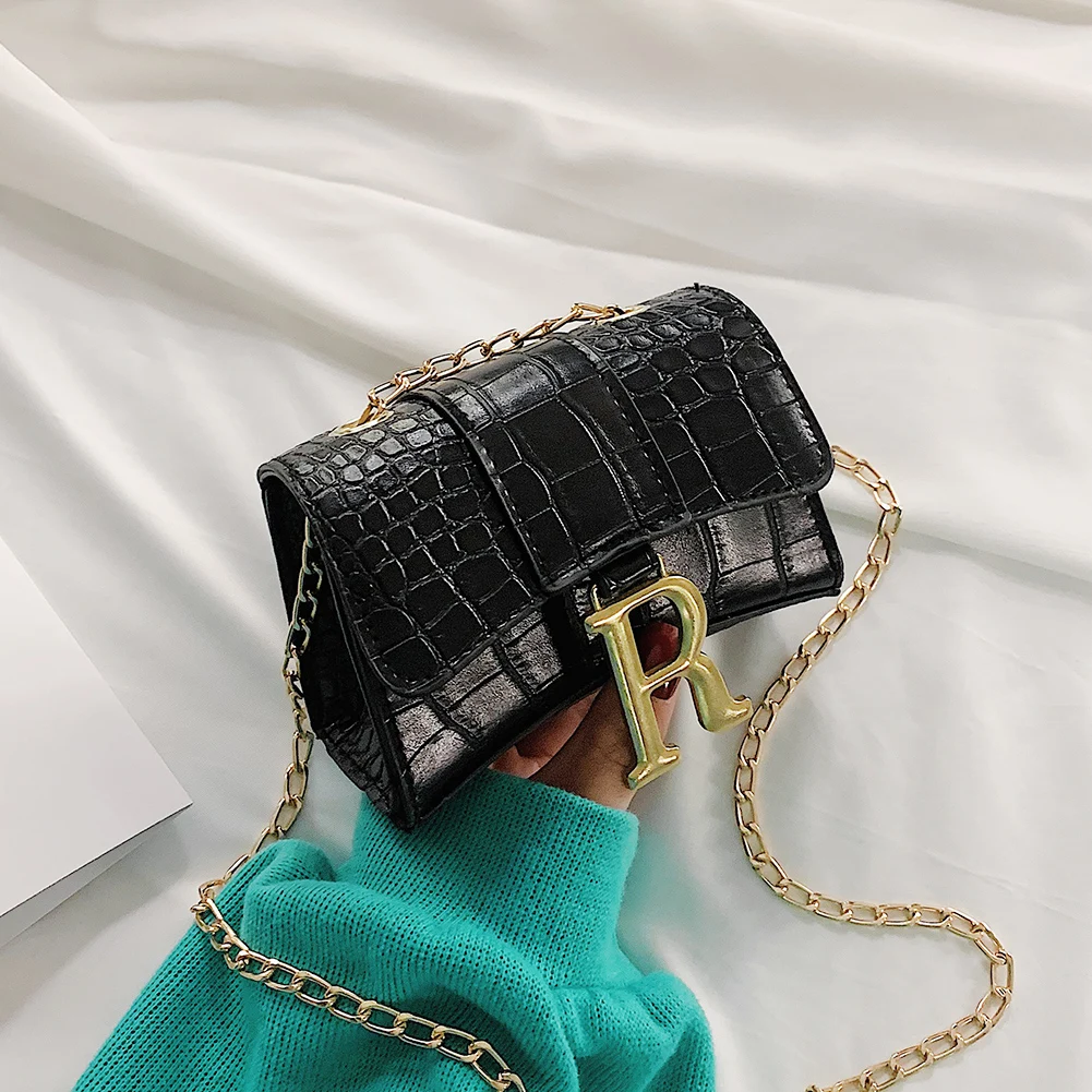 Mini Chain Women Messenger Bag Ladies Solid Leather Shoulder Satchel Handbag for Outdoor Shopping Traveling Decoration