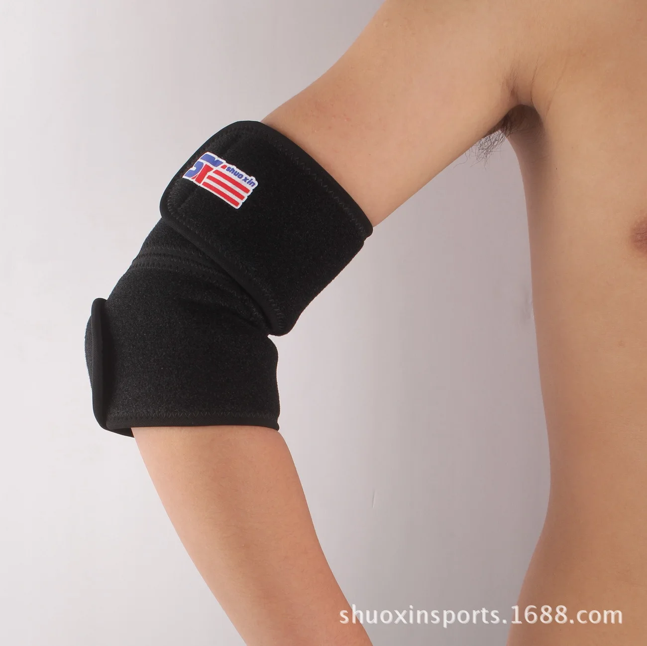 adjustable-breathable-sports-elbow-guard-sx604-black-one-pack