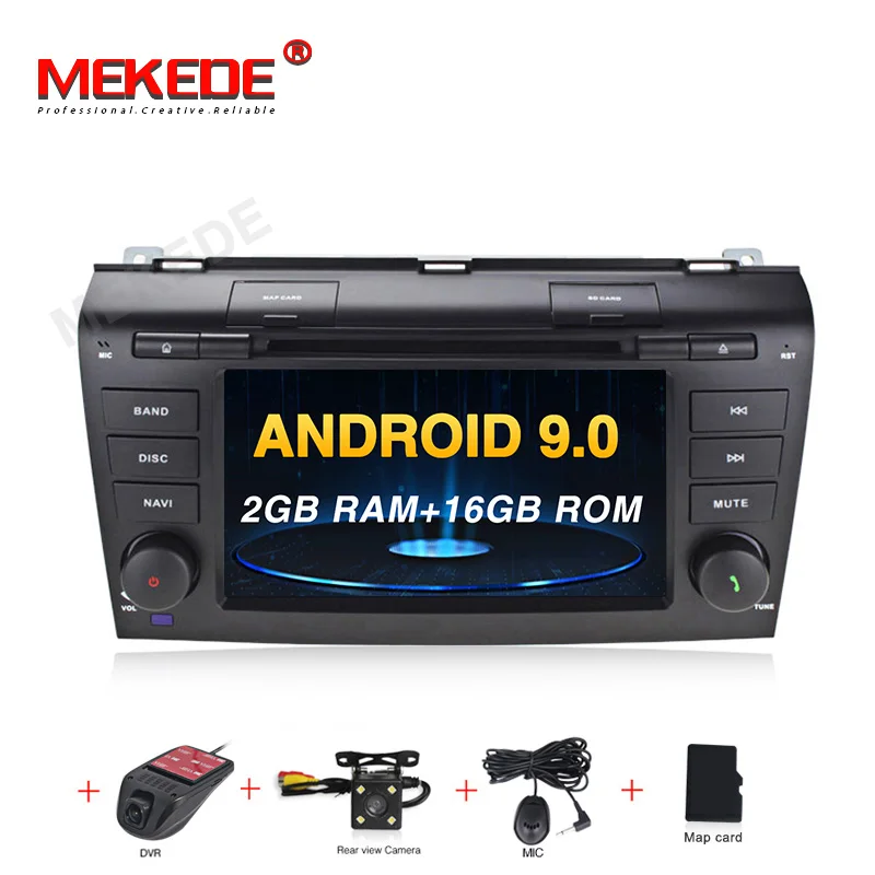 MEKEDE, 4 ГБ, 64 ГБ, 2 Din Android 9,0 Автомобильный мультимедийный dvd плеер gps для Mazda 3 mazda3 2004 2005 2006 2007 2008 2009 Авто Радио стерео - Цвет: car dvd camera DVR