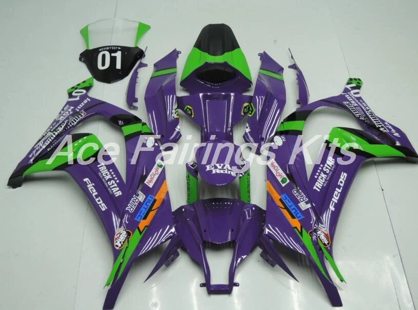 Литьевая форма) ABS Полный комплект обтекателя подходит для Kawasaki Ninja ZX-10R ZX10R 2011- 11 12 13 14 15 Обтекатели фиолетовый зеленый