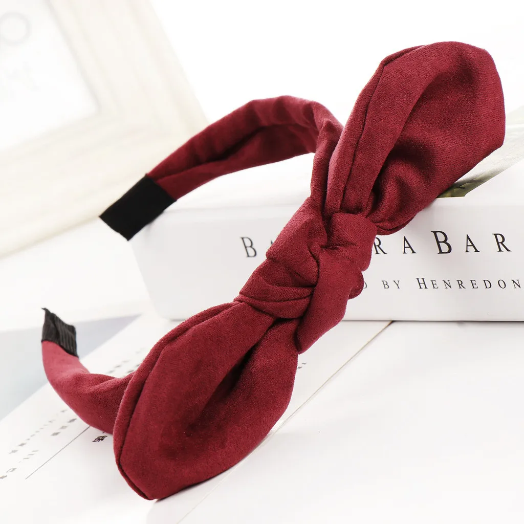 

Sleeper #P501 2019 NEW Hairband Bow Knot Women Hair Head Hoop Simple Sweet Girls Suede Headband Accessories Free Shipping