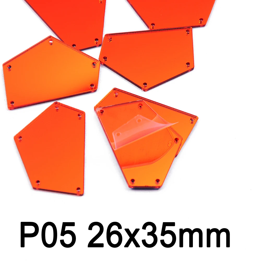 P05-26x35mm 30pcs 30 шт. смешанные размеры Красные кристаллы швейное зеркало стразы аппликация с плоской задней стороной Акриловые стразы пришитые камни для одежды - Цвет: P05-26x35mm 30pcs