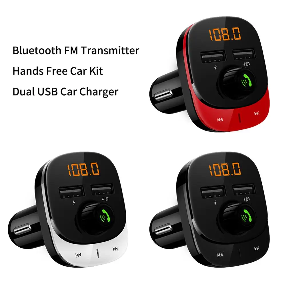 Обновленный Быстрый двойной USB зарядное устройство Bluetooth Handsfree автомобильный комплект FM передатчик LCD Цифровой вольтметр TF карта U диск AUX плеер# M2