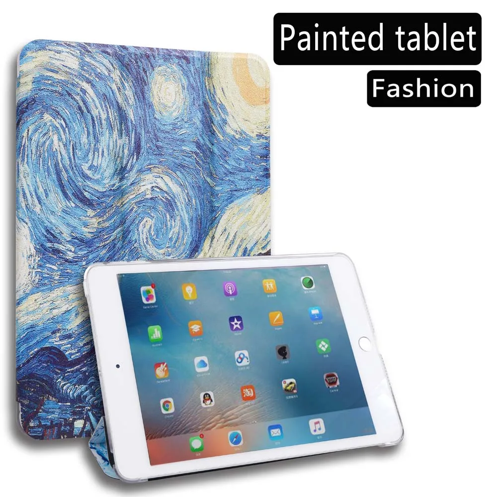 

Fashion Painted Cases For ipad 9.7 2017 Silk Leather Flip Fundas Smart Tablet Case For ipad 9.7 2017 Coque Capa with Auto Sleep