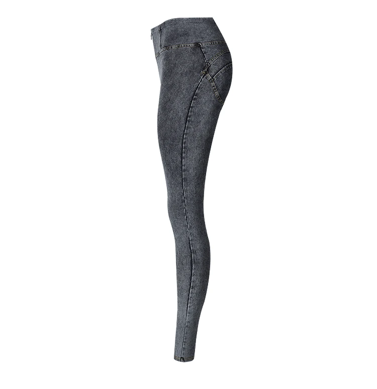 Спортивные штаны с высокой талией джинсы женские красивые бедра обтягивающие брюки женские стрейч-пакет персиковые бедра джинсовые брюки серые TA6681
