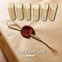 Цилиндрический Ретро уплотнительный воск латунь пользовательские поставки штамп печать воск конверт поставка тонкой белой картонной упаковки транспорт