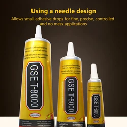 Colle pour écran de téléphone 15 110ml, multi usages T 8000, Gel à ongles strass artisanal, bricolage, cadre de téléphone, Diy bricolage 