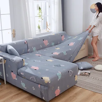 

Sectional Elastic Stretch Sofa Cover 1/2/3/4 Seater Sofa Slipcover Couch Covers for Universal Sofa Livingroom L Shaped Slipcover