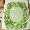 Bonenjoy Queen Fitted Sheet King Size With Elastic Bed Cover For Double Bed Avocado Pattern Mattress Covers(no pillowcase) 4