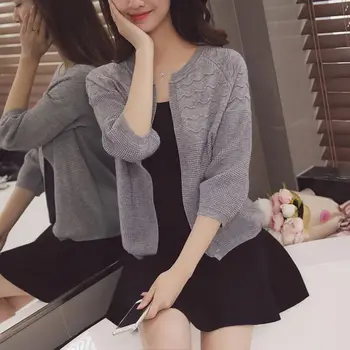 

Autumn Sweater Cardigan Dress Spring Sunscreen Shawl Thin Coat Lantern Sleeved Sweater Sweater Girl Summer