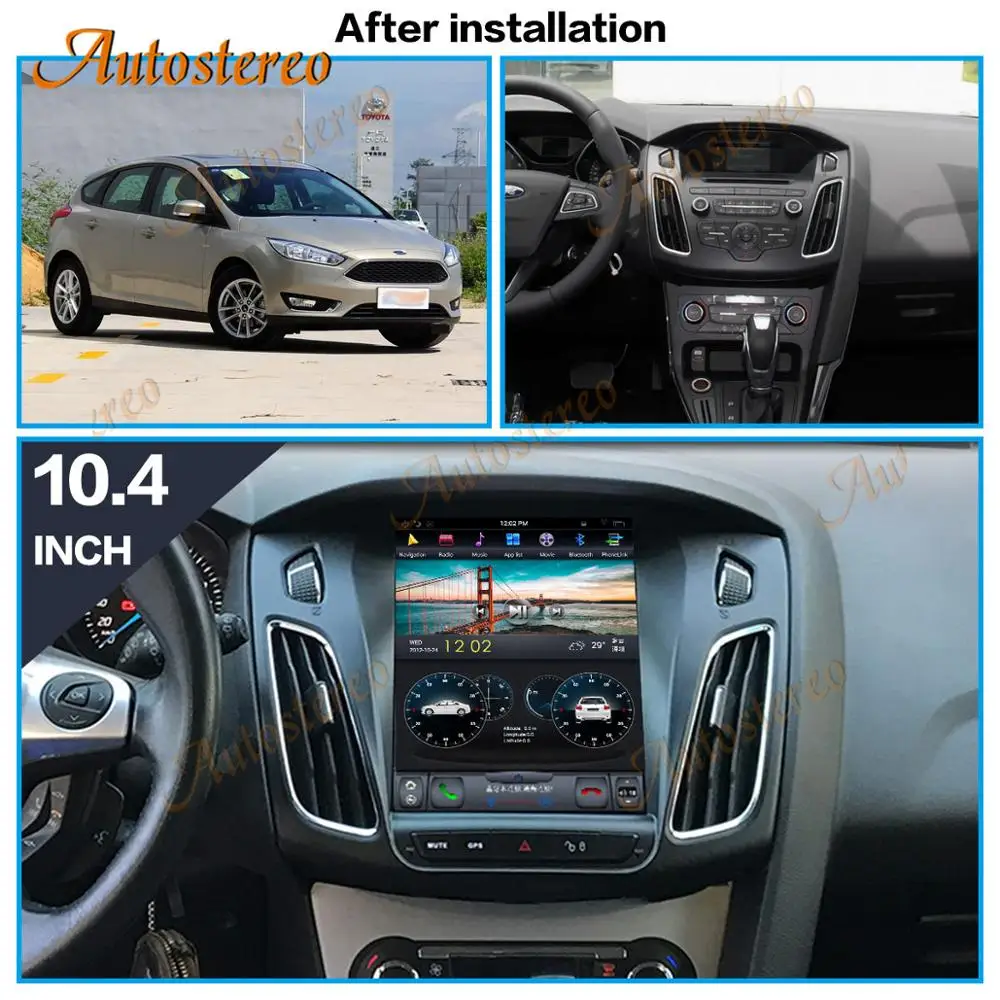 For Ford Focus 3 2012-2018 128G Android 9.0 Tesla Style Car GPS Navigation Carplay Auto Radio Stereo Head Unit Multimedia Player