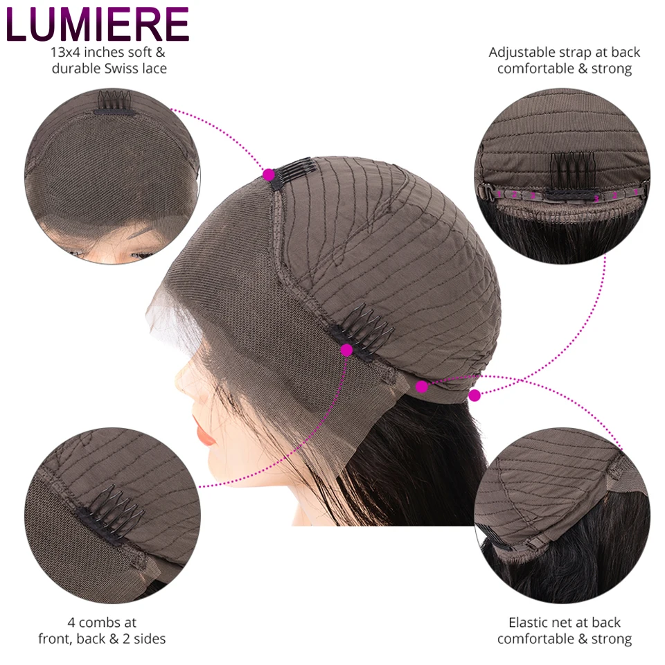 Lumiere волосы бразильская холодная завивка человеческих волос парики 360 синтетический фронтальный парик с детскими волосами предварительно сорвал NonRemy парик шнурка натуральный черный