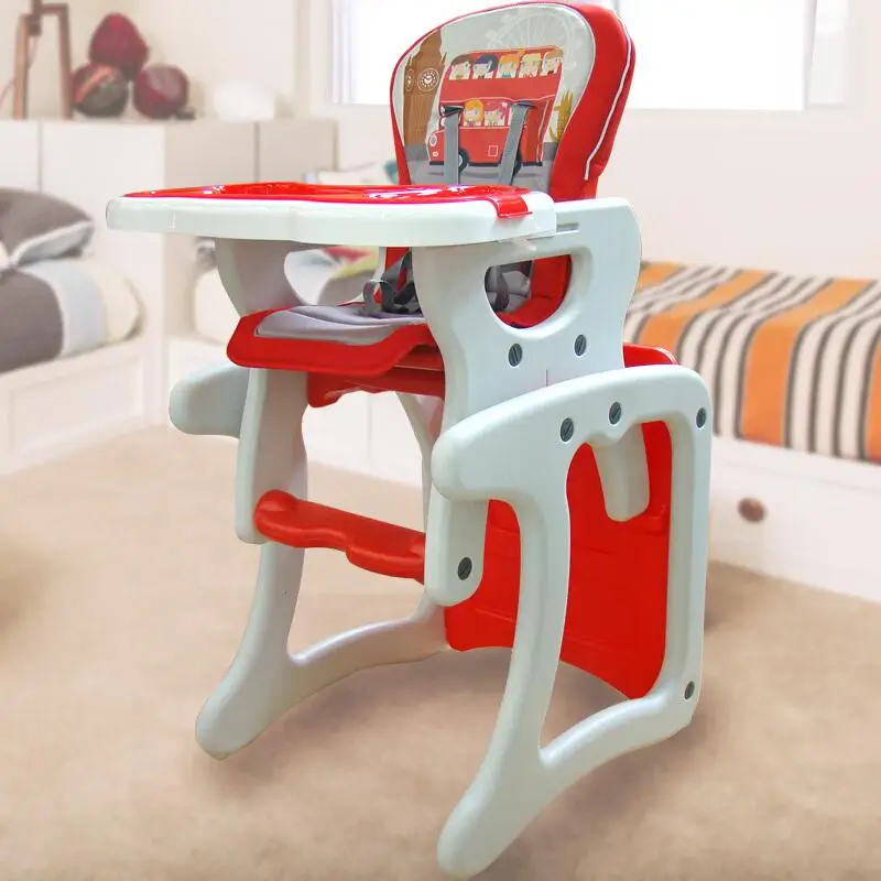 Детский обеденный стул многофункциональный пластиковый обеденный стул детский портативный Bb стул детский обеденный стул может быть съемным - Цвет: B
