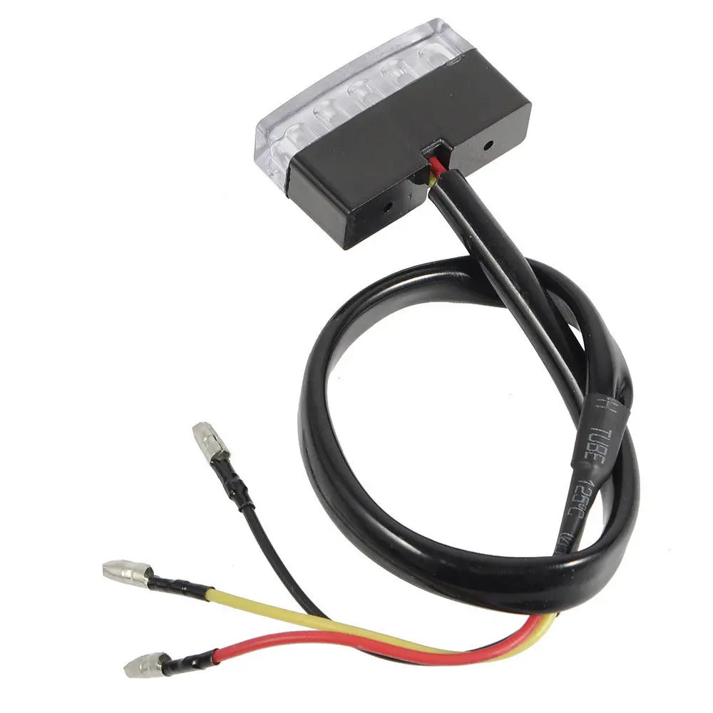 

1PC Multipurpose 12V Motorcycle 5LED Red Rear Tail Stop Brake Light Running Lamp Plastic Shell+PC Lens For Scooter ATV Off-road