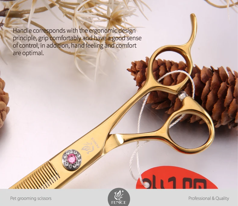 Fenice 6,5 дюймов Профессиональный грумминг ножницы для собак филировочные ножницы для домашних животных для стрижки волос Истончение 35% JP440C
