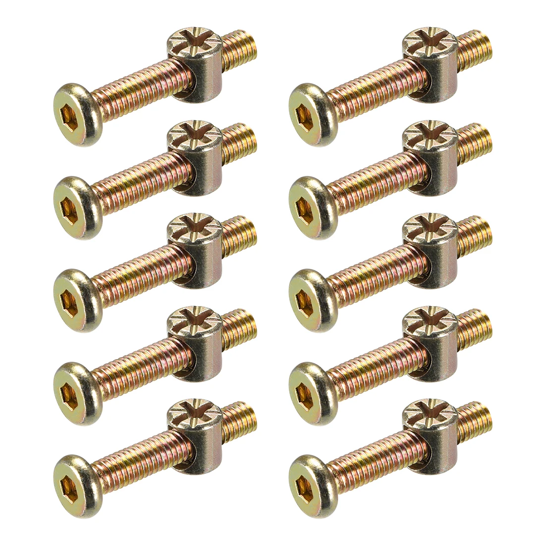 

uxcell M6 x 40mm Furniture Bolts Nut Set Hex Socket Screw with Barrel Nuts Phillips-Slotted Zinc Plated 20 Sets