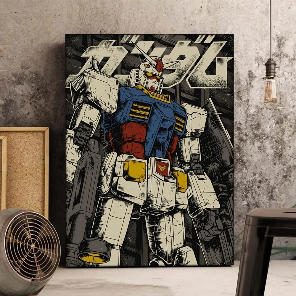 Аниме Gundam плакат Холст Wall Art Украшение принты для детей комнаты подростка дома