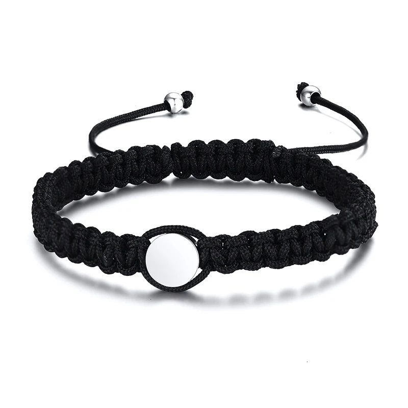 ASSORTED STYLE ADJUSTABLE ARROW BRACELET IN BLACK BRAIDED BRACELETS FOR MEN UNISEX JEWELRY - Окраска металла: style3