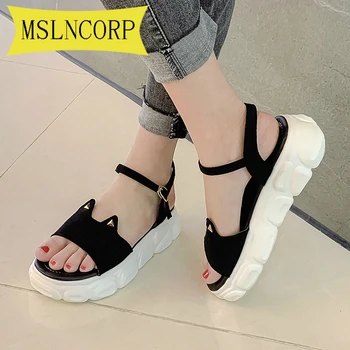 

Plus Size 34-46 Korean Style Summer Women Sandals Open Toe Flip Flops Women's Flat Sandles with Low Women Shoes Gladiator Shoes