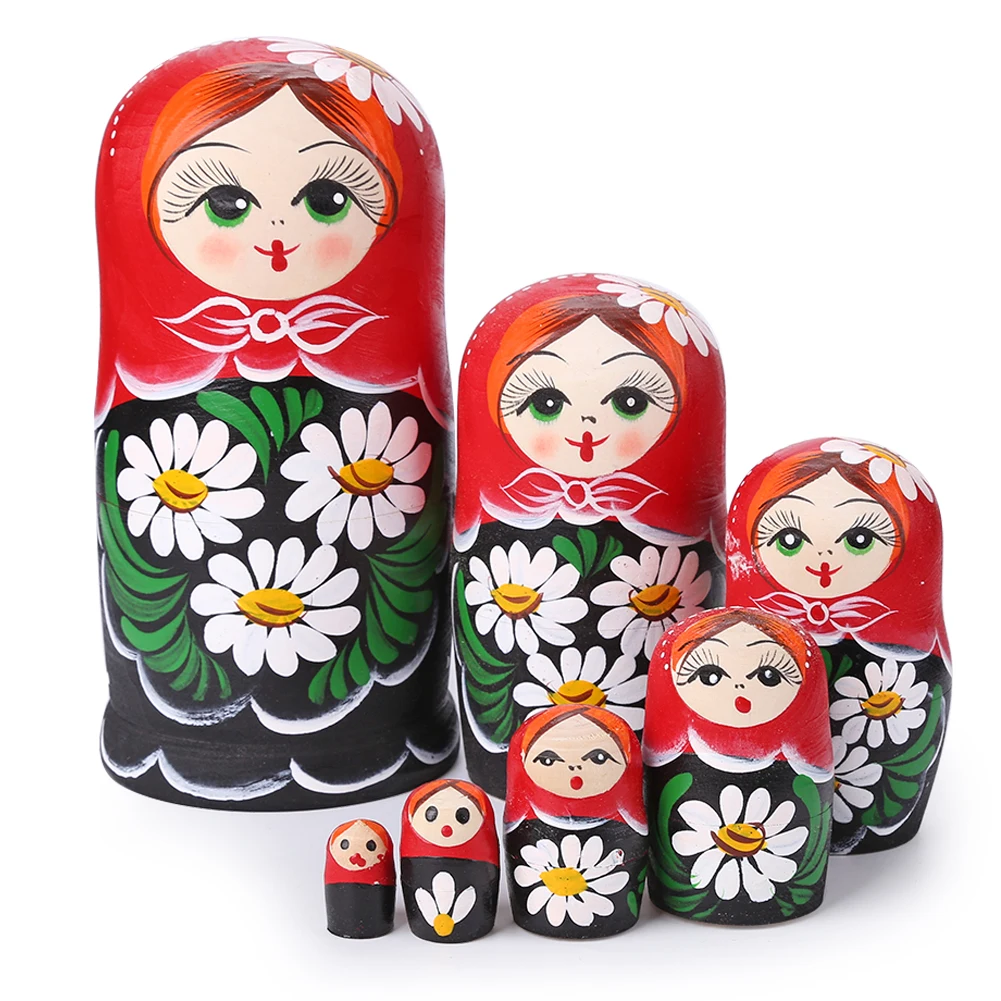 Russian nesting doll for kid child with teddy bear handmade matryoshka gifts 