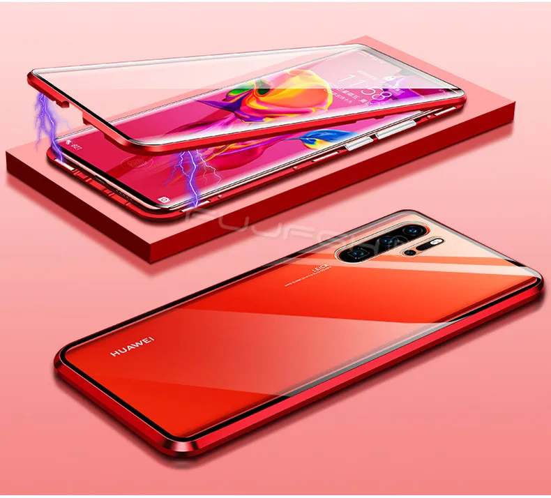360 металлический магнитный чехол для телефона для huawei P20 P30 Коврики 30 20 10 Pro Honor 20 20i 8X 9X Nova 5 4 двойная сторона закаленное Стекло крышка