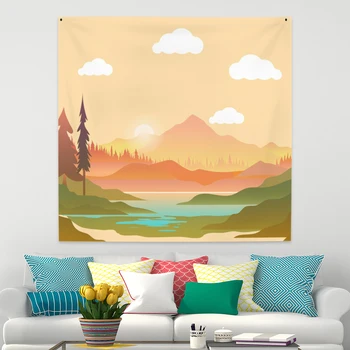

Beautiful Forest Mountain Wall Tapestry Home Decorations Wall Hanging Abstract Landscape Tapestries For Living Room Bedroom