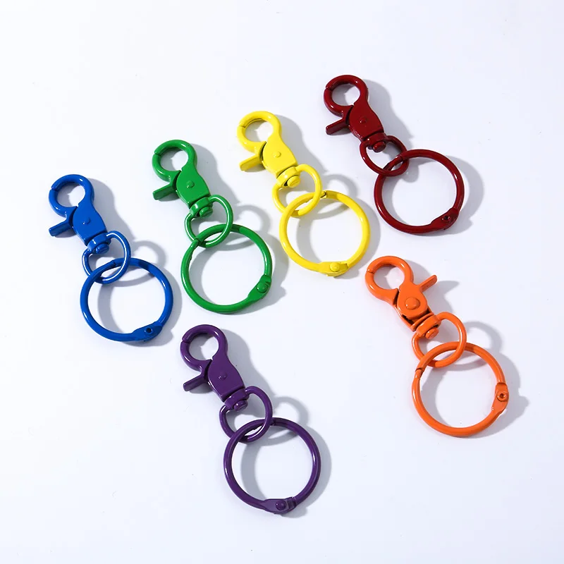 

6PCS Metal Keychain Multicolor Charm Keychain Car Personality Keychain DIY Cute Handbag Charm Opening Ring Key Ring