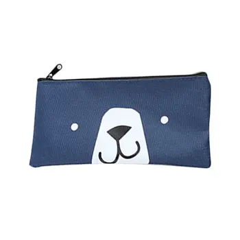 

4 Styles Simple cartoon Creative Canvas Bag Female Student Bulk Zippered Pencil Case Pencil Bag Student Stationery Office