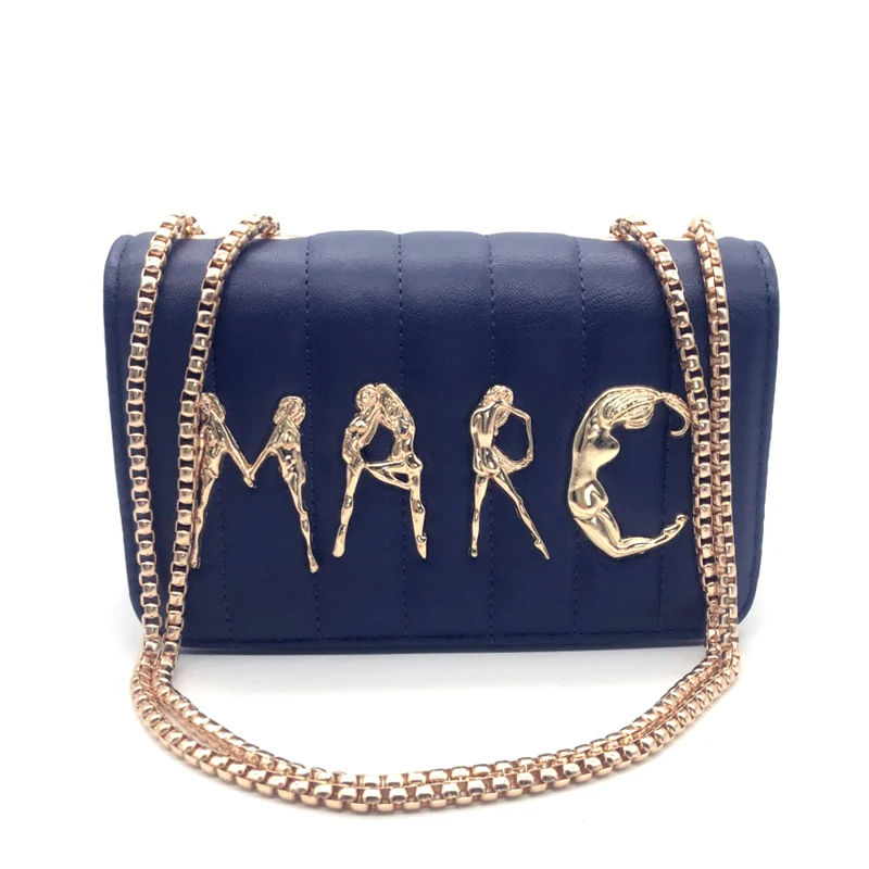 dark blue Роскошные сумки, женские сумки, повседневные сумки через плечо с цепочкой, испанский бренд, ручная сумка, модные сумки через плечо для женщин, новинка, клатч - Цвет: dark blue