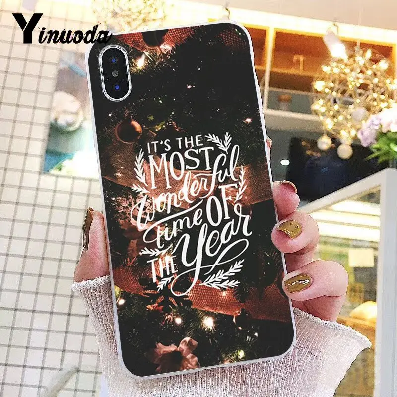 Yinuoda, Рождество, Год, олень, чехол, чехол для телефона, для iPhone 8, 7, 6, 6S Plus, X, 5, 5S, SE, XR, XS, XSMAX, чехол, Fundas Capa