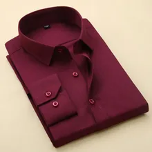 Мужские рубашки с длинными рукавами, не нуждается в глажке, Camisa, дышащие, удобные, твил, однотонные, яркие цвета, воротник, ткань