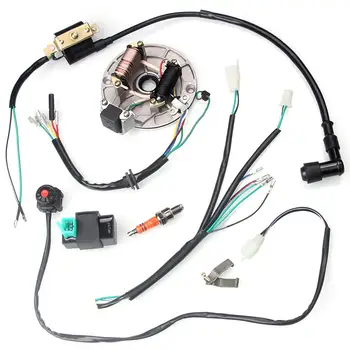 

For 50-125cc Kick Start Dirt Pit Bike Full Electrics Wire Harness Wiring Loom CDI Coil 4 Stroke With Rectifier Ignition Switch