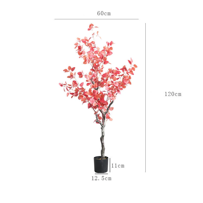 180cm Large Artificial Eucalyptus Tree Tropical Fake Plants Silk Leaves Green Indoor Bonsai For Living Room Office Wedding Decor - Цвет: 120cm with pot